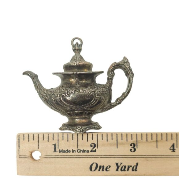 Reed & Barton Christmas Francis Teapot Ornament 1020 Cast Metal Pewter - Picture 12 of 12